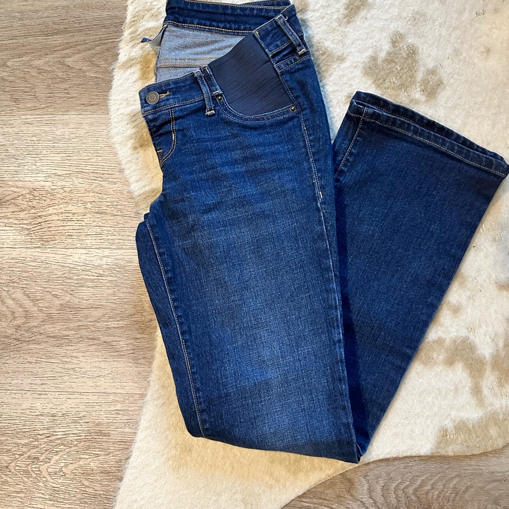 Dark Blue Denim Maternity Jeans